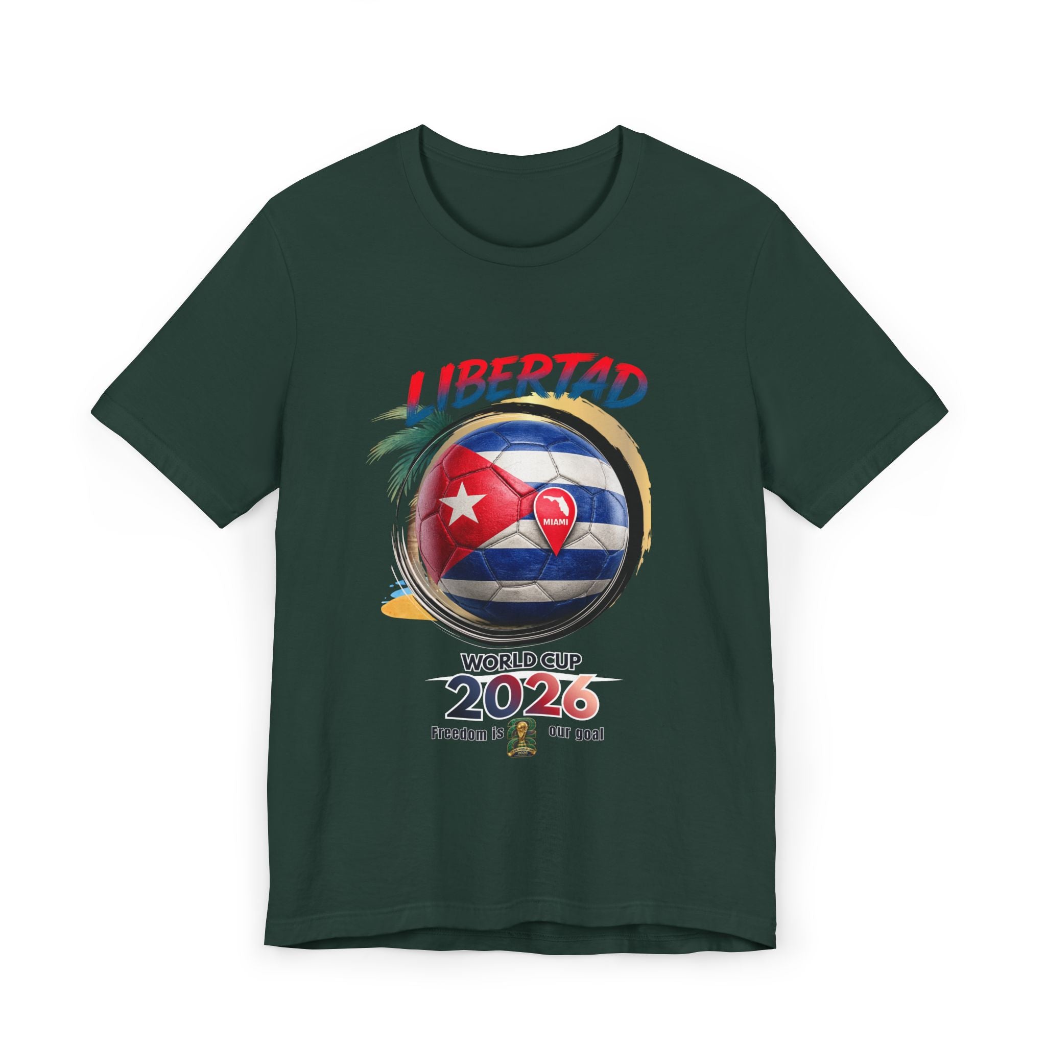 World Cup 2026 Cuba 'Libertad' Soccer Colores oscuros T-Shirt