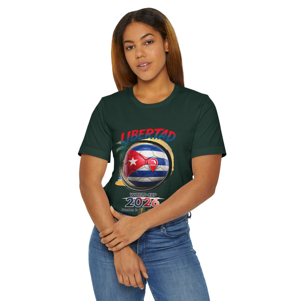 World Cup 2026 Cuba 'Libertad' Soccer Colores oscuros T-Shirt