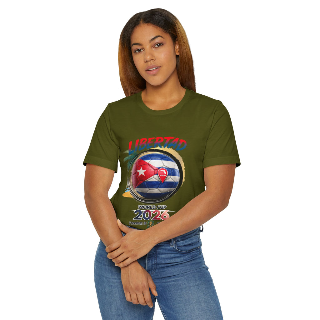 World Cup 2026 Cuba 'Libertad' Soccer Colores oscuros T-Shirt