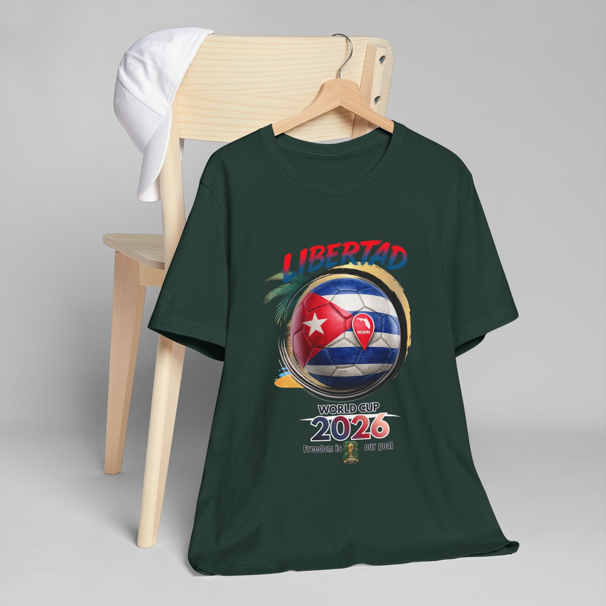 World Cup 2026 Cuba 'Libertad' Soccer Colores oscuros T-Shirt
